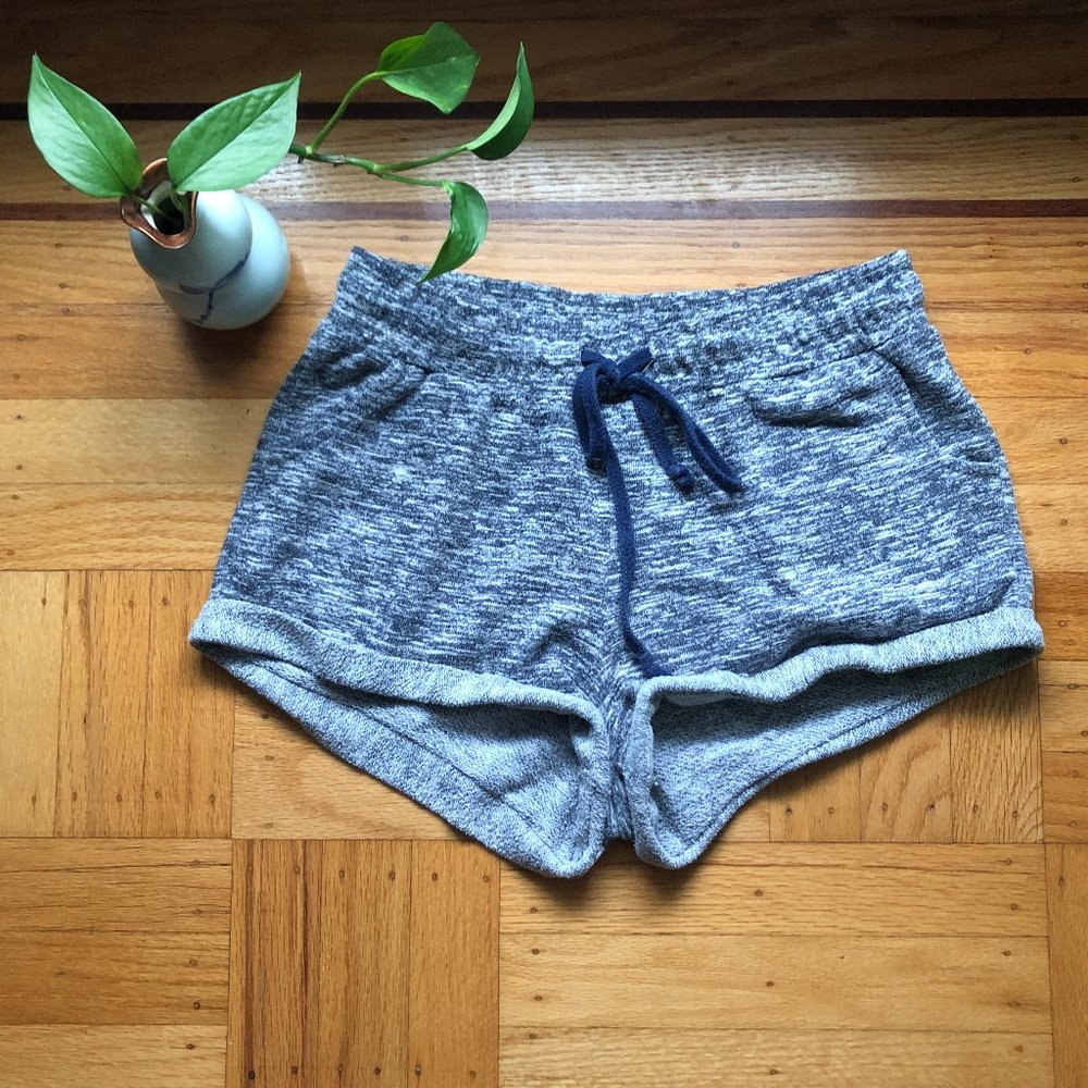 Heathered Gray Sweat Shorts with tie - L